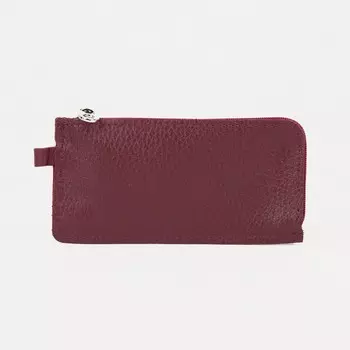 Ключница карманная на молнии TEXTURA, длина 14 см, кольцо, цвет бордовый