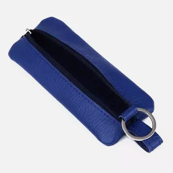 Ключница на молнии, длина 15 см, кольцо, цвет синий