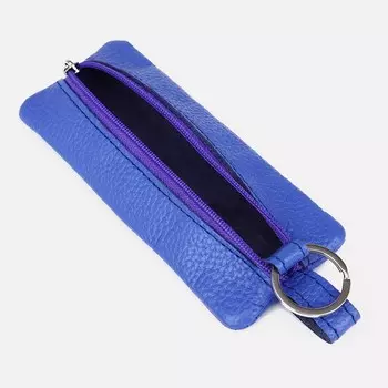 Ключница на молнии, длина 15 см, кольцо, цвет фиолетовый
