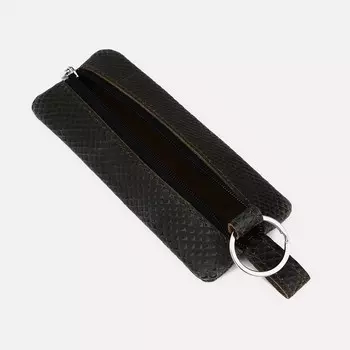 Ключница на молнии, длина 15 см, кольцо, цвет оливковый