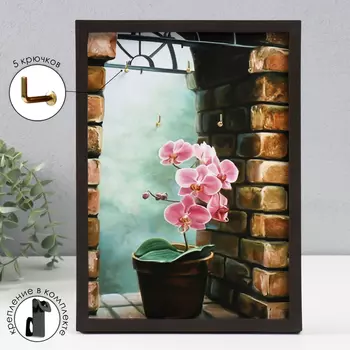 Ключница открытая "Орхидеи" 5 крючков, 23х32 см