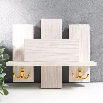 Ключница открытая с полкой 24х20х7см акация МИКС