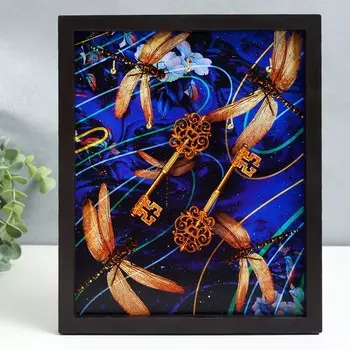 Ключница настенная «Стрекозы», крючки декоративные, панно, 2722 см
