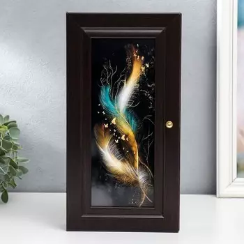 Ключница "Перья" венге 16х31 см МИКС