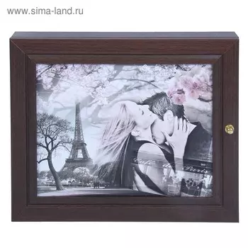 Ключница "Поцелуй в Париже" венге 26х31 см