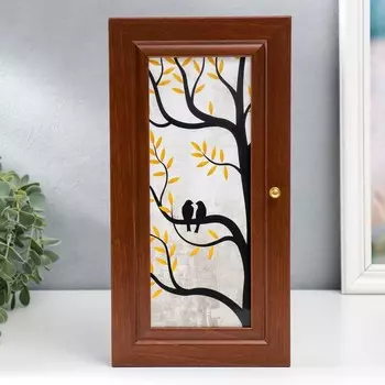 Ключница "Птицы" орех 16х31 см