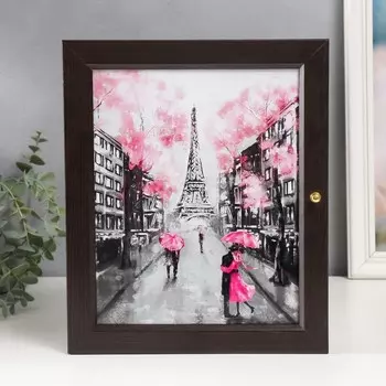 Ключница "Романтический Париж" венге 24х29 см