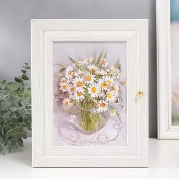 Ключница "Ромашки" 19х24 см молочный дуб МИКС