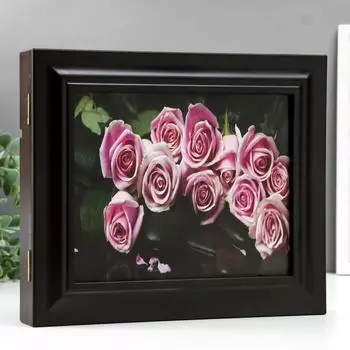 Ключница "Розовые розы" Венге 26,5х31,5х4,5 см