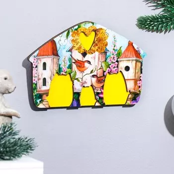 Ключница "Семья котов №1", 16х11х0,6 см