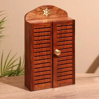 Ключница "Штурвал" 18х9х31 см, дерево шишам