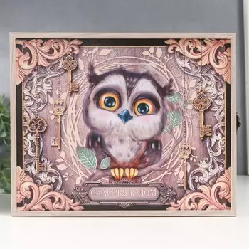 Ключница "Совушка" 25,8х20,8х5 см МИКС