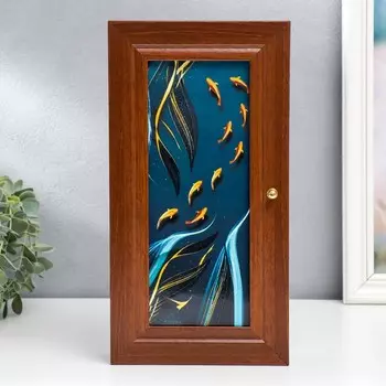 Ключница "Стая рыб" орех 16х31 см