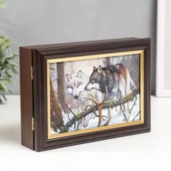 Ключница "Волки" венге 15х21 см