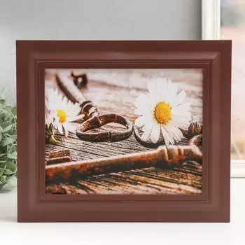 Ключница закрытая "Ключи, ромашки" 26,5х31,5 см Орех