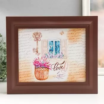 Ключница закрытая "Окно" 26,5х31,5 см Орех