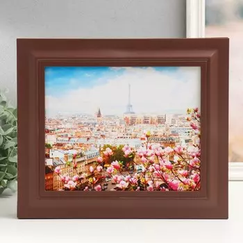 Ключница закрытая "Париж и цветы" 26,5х31,5 см Орех