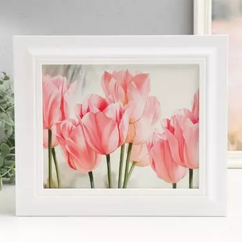 Ключница закрытая "Розовые тюльпаны" 26,5х31,5 см Белый