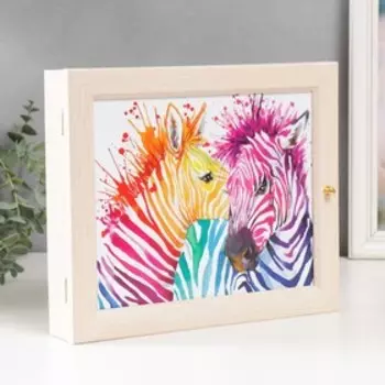 Ключница "Зебры" молочный дуб 24х29 см