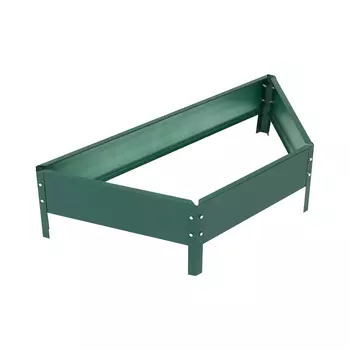 Клумба оцинкованная «Трапеция», d = 100 см, высота бортика 15 см, зелёная, Greengo