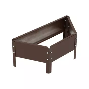 Клумба оцинкованная «Трапеция», d = 60 см, h=15 см, коричневая, Greengo
