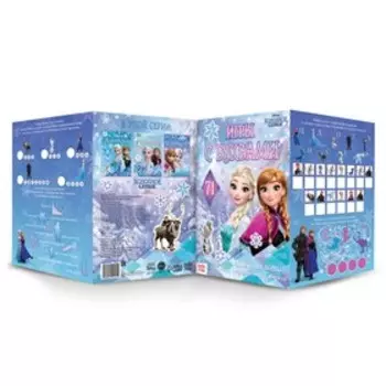 Книжка - раскладушка «Холодное сердце. Буквы», многоразовые наклейки, маркер, Дисней