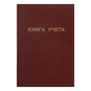 Книга учета, 96 листов, обложка бумвинил, блок ОФСЕТ, клетка, цвет коричневый