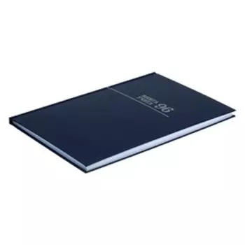 Книга учета А4, 96 листов в клетку "Синяя", твёрдая обложка, глянцевая ламинация, блок офсет