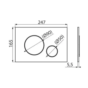 Кнопка управления Alcadrain M678, для скрытых систем инсталляции, черный-мат