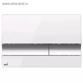 Кнопка управления Alcaplast M1720-1, для скрытых систем инсталляции, белый, xром глянец