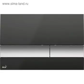 Кнопка управления Alcaplast M1728-2, для скрытых систем инсталляции, черный,xром-мат