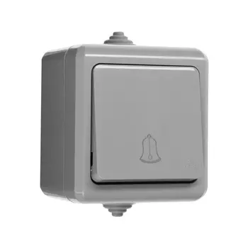 Кнопка звонка ОП Dita IP54 10А 250В сер. TOKOV ELECTRIC TKL-DT-DB-C06-IP54