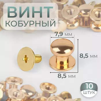 Кобурный винт d = 7,9/8,5 8,5 мм, 10 шт, цвет золотой