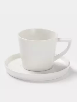 Кофейная пара Magistro White Snow, 120 мл, фарфор, белая