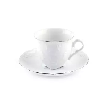 Кофейная пара Cmielow Rococo «Отводка платина», 170 мл