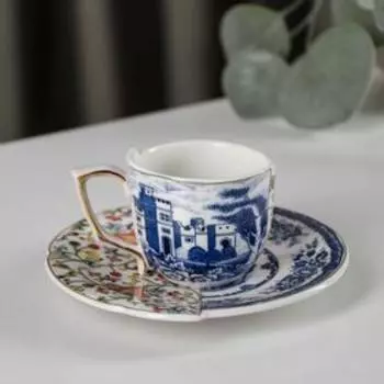 Кофейная пара «Дабл», чашка 90 мл, блюдце d=12,8 см