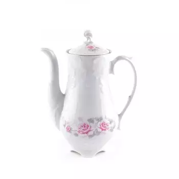 Кофейник Cmielow Rococo «Бледные розы, отводка платина», 1.2 л