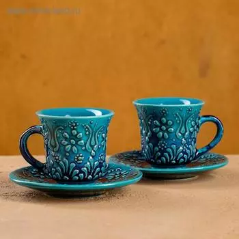 Кофейный набор 4 предмета "Бирюза" 100мл