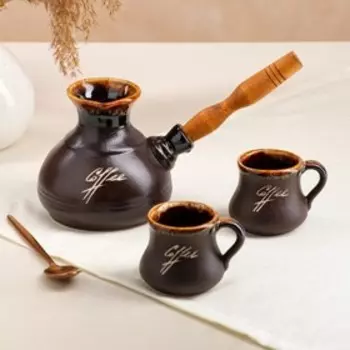 Кофейный набор "Средний", керамика, 0.4/0.1 л, 1 сорт