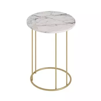 Столик кофейный «Ст127.0», 450450650 мм, цвет монте белый МДФ/металл металлик золотой