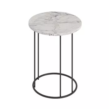 Кофейный столик «Ст127.0», 450450650 мм, цвет МДФ монте белый / металл чёрный муар