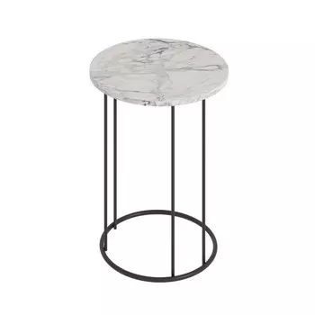 Кофейный столик «Ст128.0», 450450750 мм, цвет МДФ монте белый / металл чёрный муар