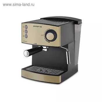 Кофеварка Polaris PCM 1527E, рожковая, 850 Вт, капучинатор, цвет шампань