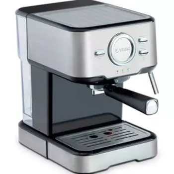 Кофеварка Vitek VT-1520 MC, рожковая, 850 Вт, 1.5 л, капучинатор, серебристо-чёрная