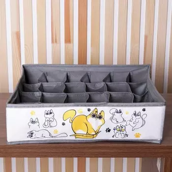 Органайзер для хранения белья, кофр 24 ячейки «Кошки», 353010 см