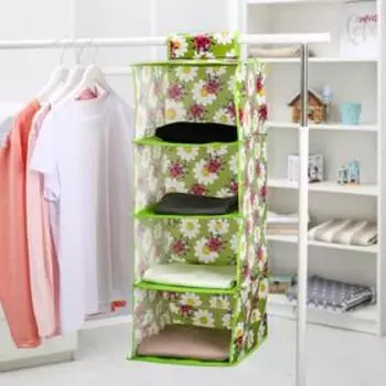 Органайзер подвесной Доляна «Божьи коровки», 4 отделения, 303080 см, зелёный