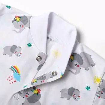 Кофточка детская, цвет белый/слоники, рост 80 см