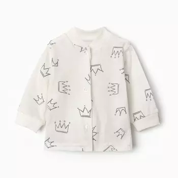 Кофточка детская, цвет бежевый/корона, рост 62 см
