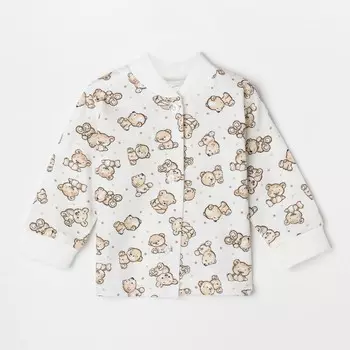 Кофточка детская, цвет бежевый/мишки, рост 56 см