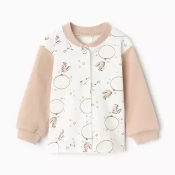 Кофточка детская, цвет бежевый/зайцы, рост 56 см